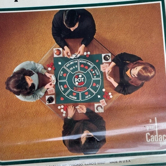 Tripoley Cadaco Board Game Rummy Hearts Poker Deluxe Layout No. 111 New 1969 - Picture 5 of 7